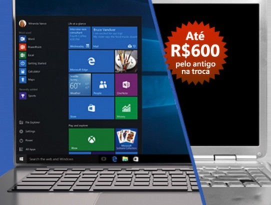 Microsoft pode dar até 600 reais por PC antigo na troca por um novo com Windows.